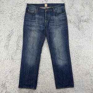 Hugo Boss Orange Jeans Men's 36.5x31.5‎ Button Fly Straight Whiskering Preppy